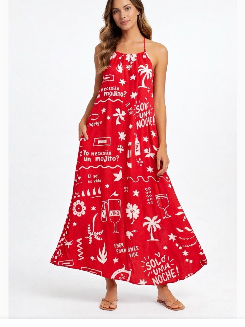 Paper Heart Linen Blend Maxi Dress